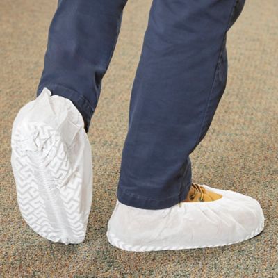 White disposable shoe on sale covers