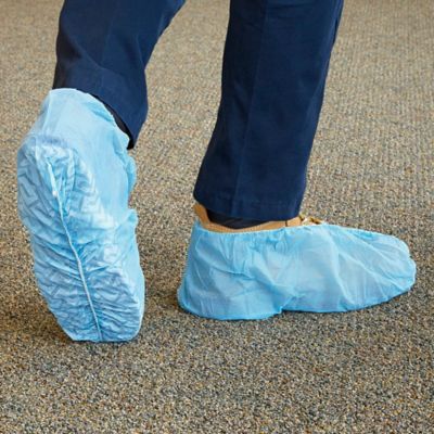 Uline Standard Shoe Covers - Size 12-15, Blue