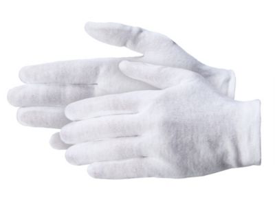 Gants blancs en coton fin.