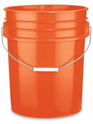 Plastic Pail - 5 Gallon, Orange S-7914O - Uline