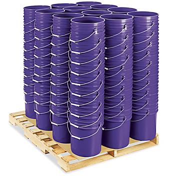 Plastic Pail Skid Lot - 5 Gallon, Purple S-7914PURS