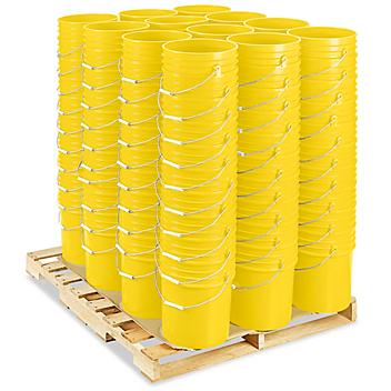 Plastic Pail Skid Lot - 5 Gallon, Yellow S-7914YS