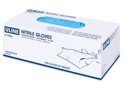 Uline Industrial Nitrile Gloves - Powdered, 6 Mil, Small