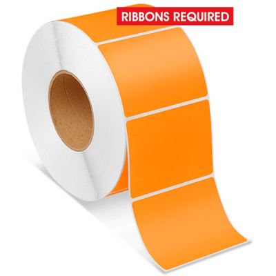 Industrial Thermal Transfer Labels - Fluorescent Orange, 4 x 3 ...