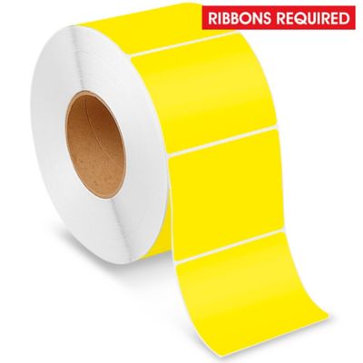 Industrial Thermal Transfer Labels - Fluorescent Yellow, 4 x 3", Ribbons Required S-7989Y