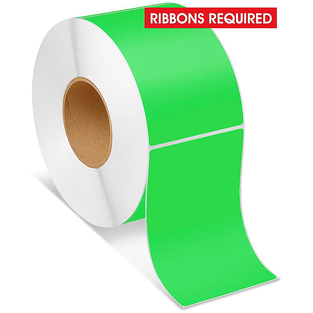 Industrial Thermal Transfer Labels - Fluorescent Green, 4 x 6