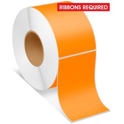 Industrial Thermal Transfer Labels - Fluorescent Orange, 4 x 6", Ribbons Required S-7990O