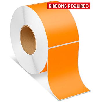 Industrial Thermal Transfer Labels - Fluorescent Orange, 4 x 6", Ribbons Required S-7990O