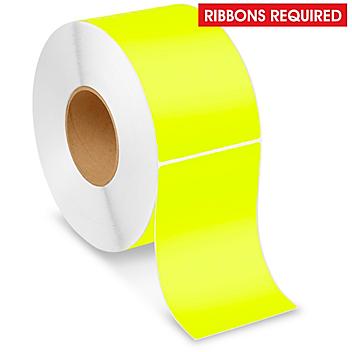Industrial Thermal Transfer Labels - Fluorescent Yellow, 4 x 6", Ribbons Required S-7990Y