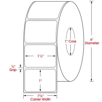 Desktop Direct Thermal Labels - 1 1/2 x 1