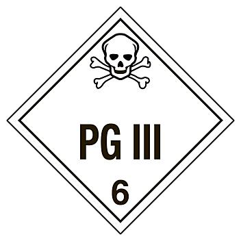 D.O.T. Placard - "PG III"