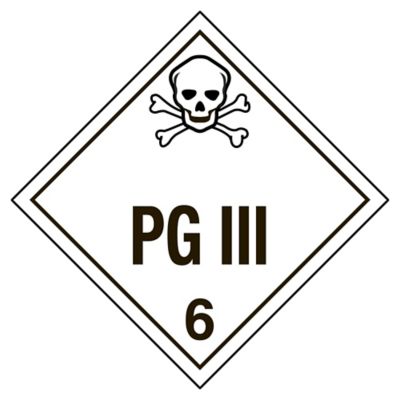 D.O.T. Placard - "PG III", Tagboard
