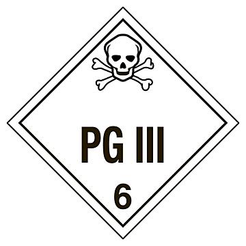 D.O.T. Placard - "PG III", Tagboard