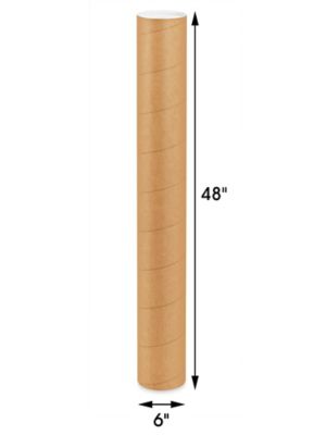 Kraft Mailing Tubes with End Caps - 3 x 48, .080 thick