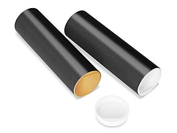 Mailing Tubes with End Caps - 2 x 6", .060" thick, Black S-8101BLK