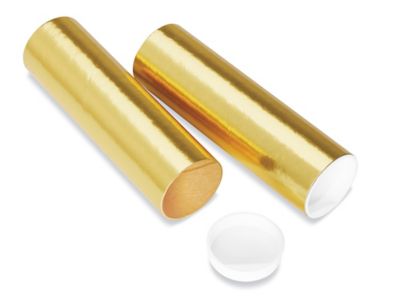 Mailing Tubes with End Caps - 2 x 6", .060" thick, Gold S-8101GOLD