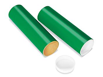 Mailing Tubes with End Caps - 2 x 6", .060" thick, Green S-8101GRN