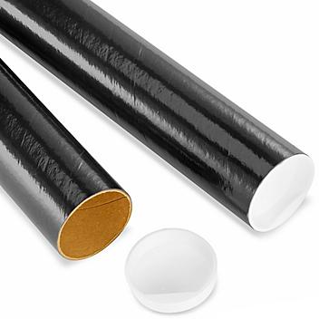 Mailing Tubes with End Caps - 2 x 9", .060" thick, Black S-8102BLK