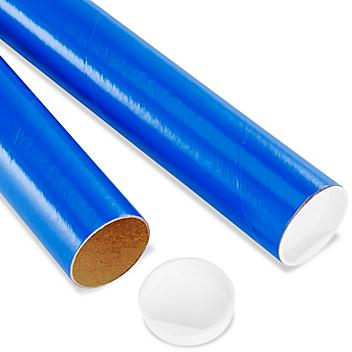 Mailing Tubes with End Caps - 2 x 9", .060" thick, Blue S-8102BLU