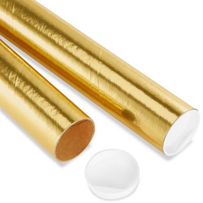 Mailing Tubes with End Caps - 2 x 9", .060" thick, Gold S-8102GOLD