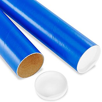 Mailing Tubes with End Caps - 3 x 24", .070" thick, Blue S-8106BLU