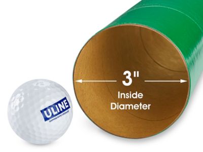 Mailing Tubes with End Caps - 3 x 24, .070 Thick, Green - ULINE - Carton of 25 - S-8106GRN