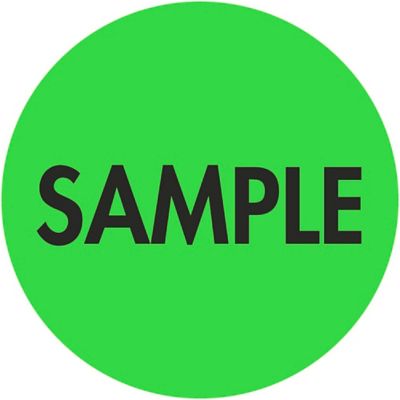 Étiquettes adhésives de gestion des stocks – « Sample », 2 po, circulaire