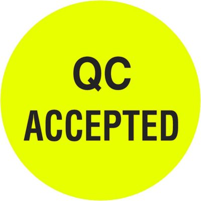Circle Inventory Control Labels - "QC Accepted", 2"