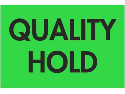 Inventory Control Labels - "Quality Hold", 2 x 3"