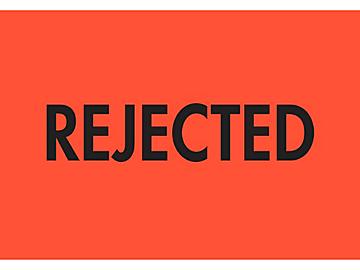 Inventory Control Labels - "Rejected", 2 x 3"