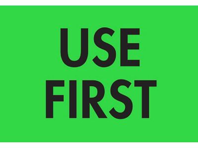 Inventory Control Labels - "Use First", 2 x 3"