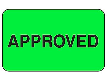 Production Labels - "Approved", 1 1/4 x 2"