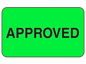 Production Labels - "Approved", 1 1/4 x 2" S-8176