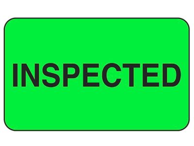 Production Labels - "Inspected", 1 1/4 x 2" S-8182
