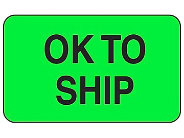 Production Labels - "OK to Ship", 1 1/4 x 2"