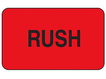 Production Labels - "Rush", 1 1/4 x 2"