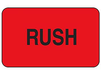 Production Labels - "Rush", 1 1/4 x 2" S-8194