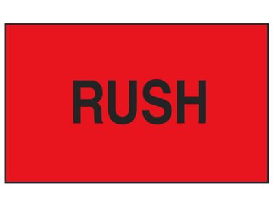 Production Labels - "Rush", 3 x 5" S-8195