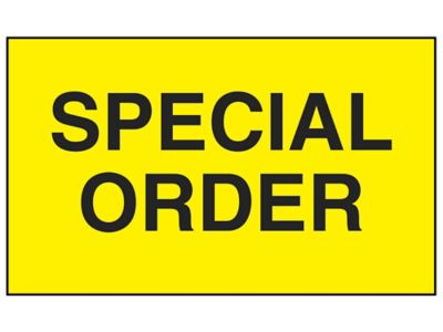 Production Labels - "Special Order", 3 x 5" S-8197
