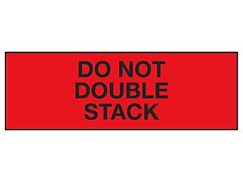 Pallet Protection Labels - "Do Not Double Stack", 1 x 3" S-8199