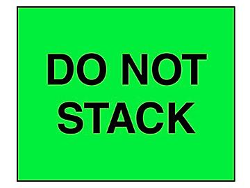 Jumbo Etiquetas Adhesivas para Protección de Tarimas - "Do Not Stack", 8 x 10"