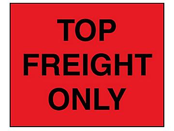 Jumbo Etiquetas Adhesivas para Protección de Tarimas - "Top Freight Only", 8 x 10"