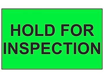 "Hold for Inspection" Labels - 3 x 5"