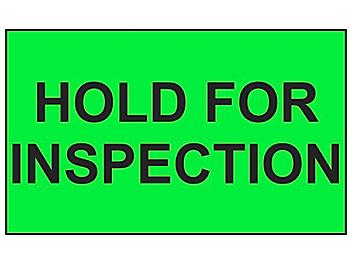 "Hold for Inspection" Labels - 3 x 5" S-8208