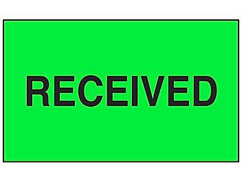 "Received" Labels - 3 x 5" S-8209