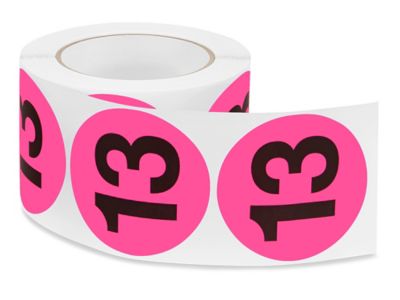 3" Circle Labels - "13" S-8228