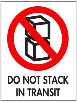 Étiquettes adhésives internationales pour manipulation sécuritaire – « Do Not Stack in Transit » – 3 x 4 po