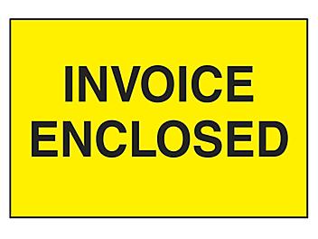 "Invoice Enclosed" Label - 2 x 3" S-8237