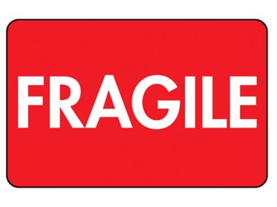 High Gloss Shipping Labels - "Fragile", 2 x 3" S-8254