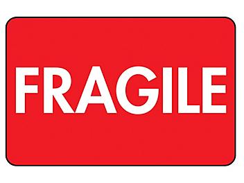Etiquetas Adhesivas de Alto Brillo para Envíos - "Fragile", 2 x 3" S-8254